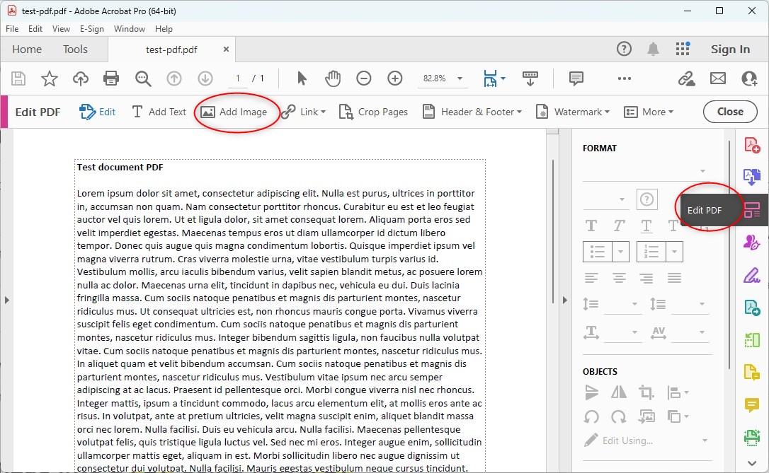Adobe Acrobatを使用してPDFに画像を追加
