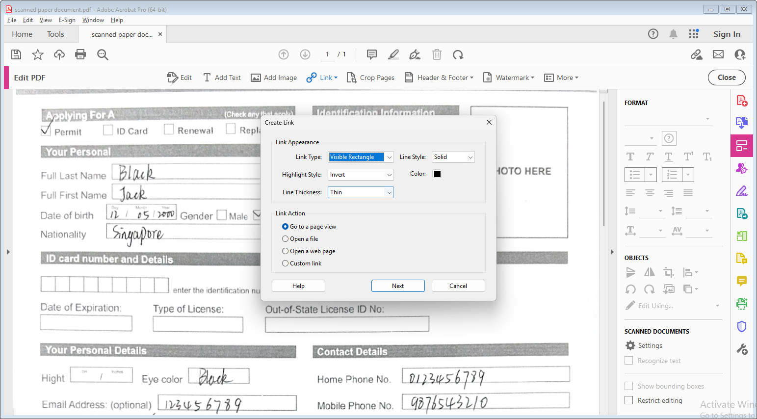 Add Link to PDF in Adobe Acrobat