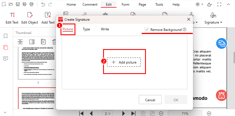 Add Your Scanned Signature and Remove the Background