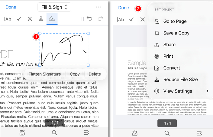 Electronically Sign PDF on iPhone with PDFgear