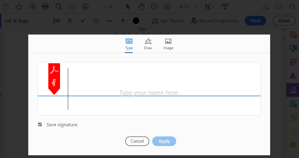 How to Electronically Sign a PDF Using Adobe Reader Fill and Sign