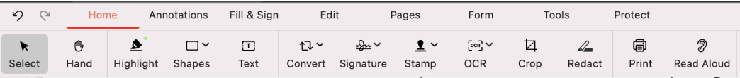Editing Toolkits in PDFgear on Mac