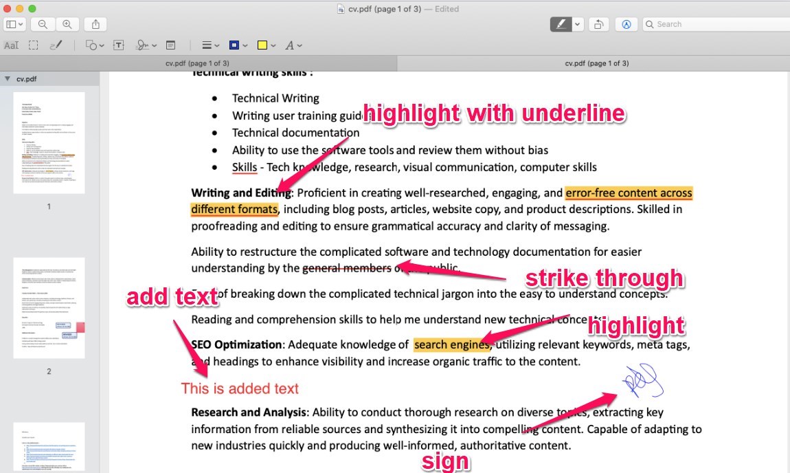 Annoter un PDF dans Aperçu