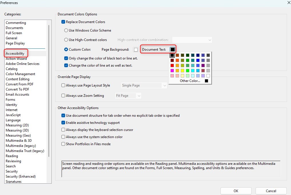 Change the Text Color with Adobe Acrobat