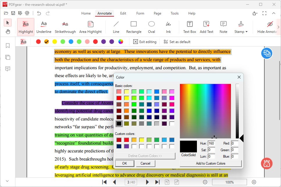 Change the Highlight Color