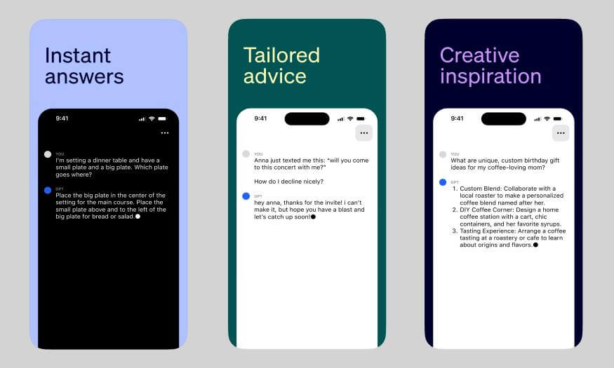 Application ChatGPT AI sur iPhone