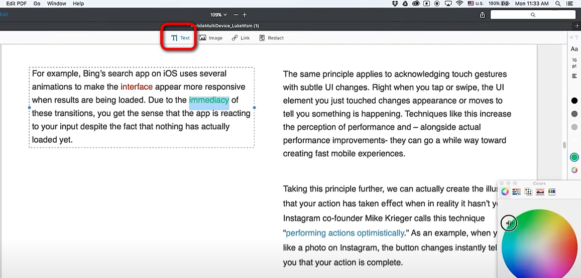 Edit Text in PDF
