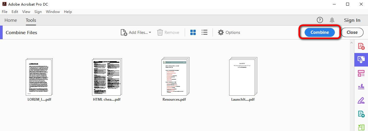 Combiner des PDF dans Adobe Acrobat Reader