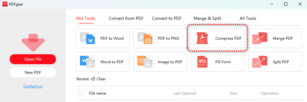 Go to Compress PDF