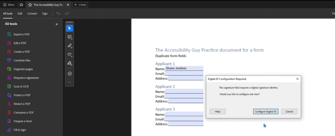 Configure Digital ID