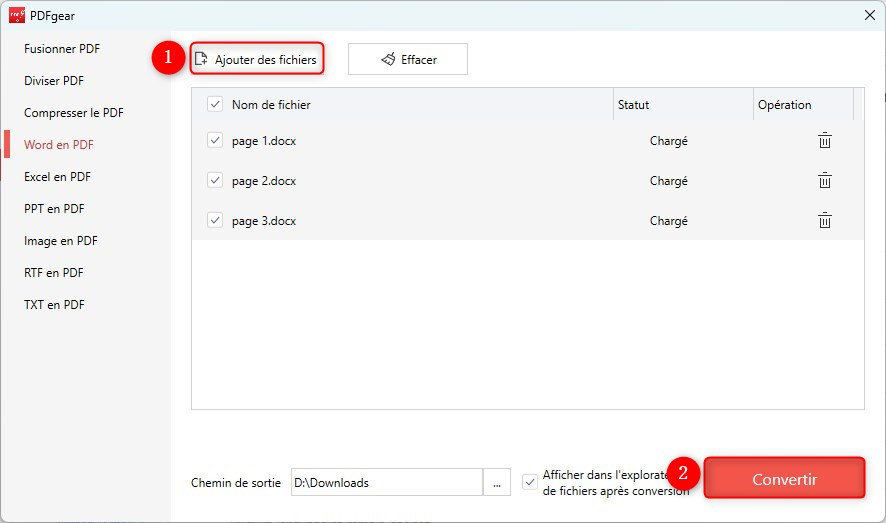 Convertir Word en PDF en changeant les polices