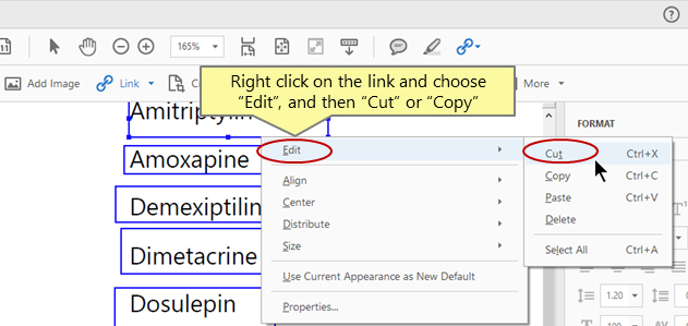 Copier des liens PDF dans Adobe