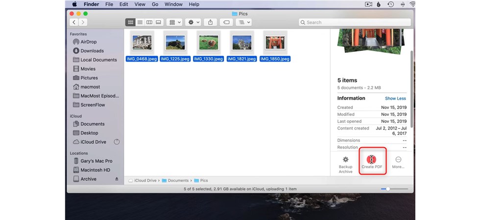 Create PDF from JPG