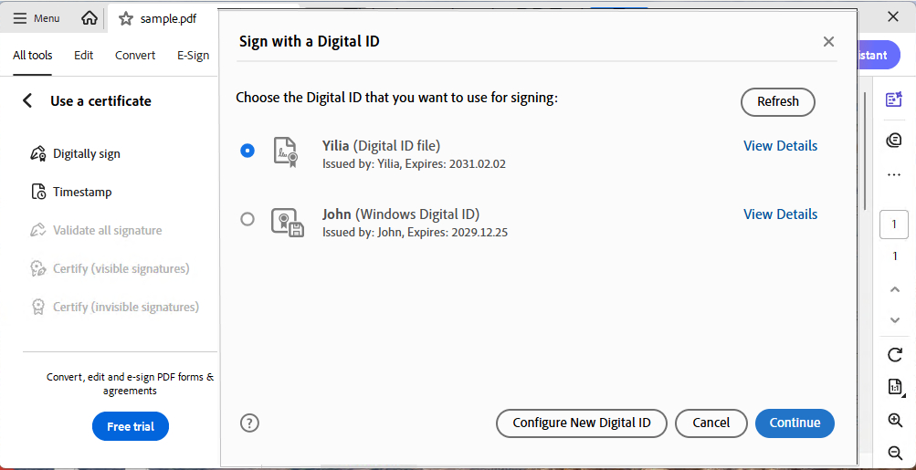 Add Digital Signature on PDF with Adobe Reader