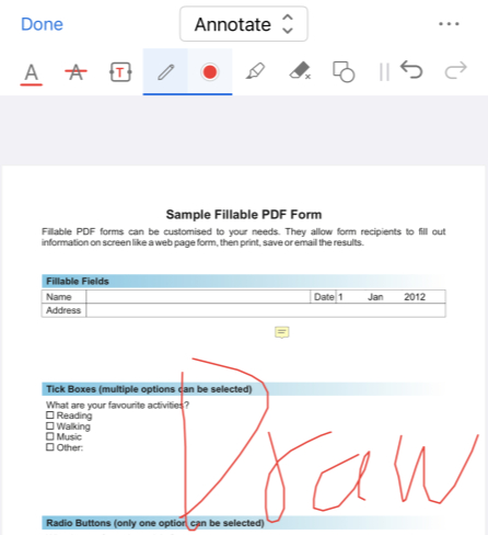 Draw on PDF