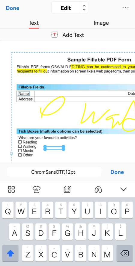 Edit Existing Text