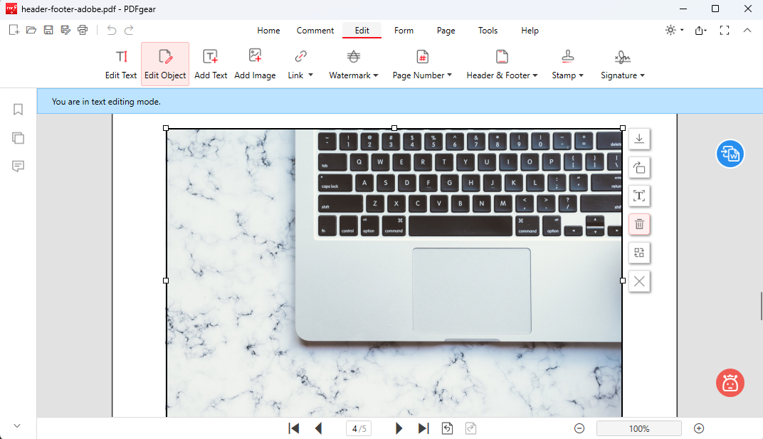 Edit PDF Image