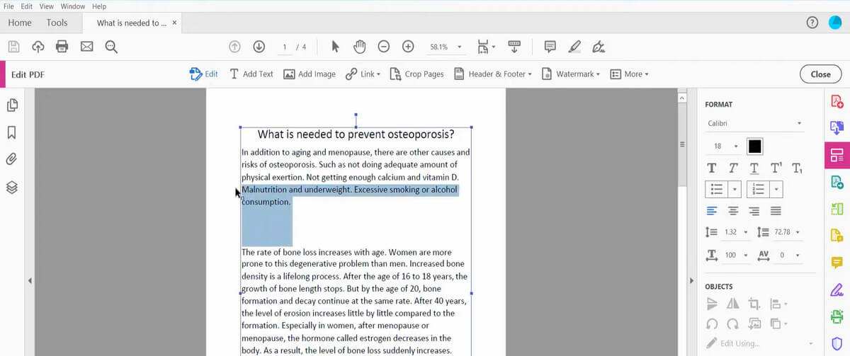 PDF-Text in Adobe Acrobat bearbeiten