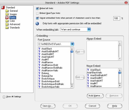 Embed the Font