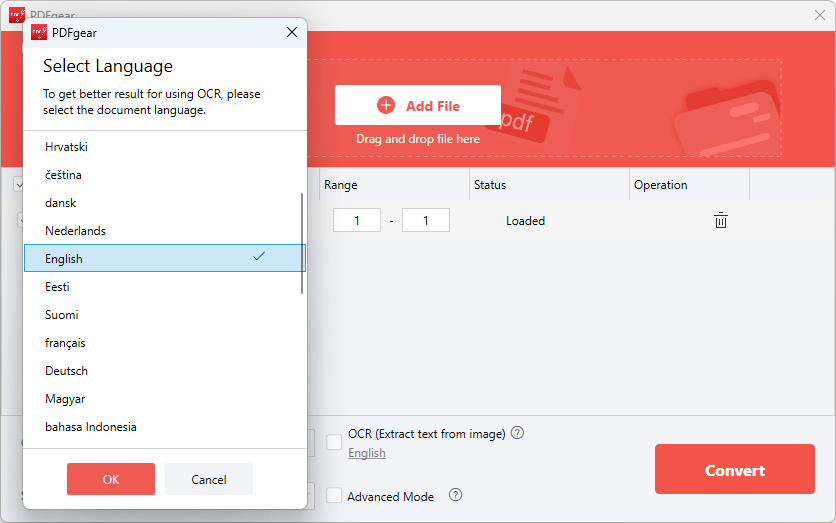 Enable OCR