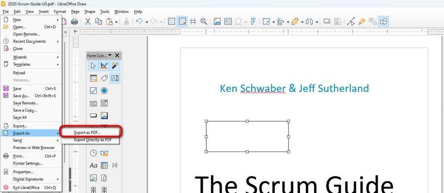 Sauvegardez et exportez le PDF dans LibreOffice
