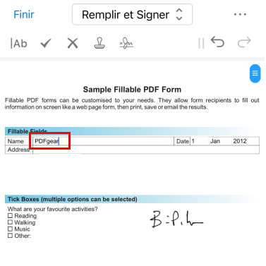 Tapez pour remplir