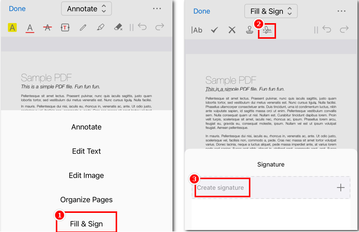 Fill and Sign PDF on iPhone Free with PDFgear
