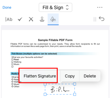 Memasukkan Tanda Tangan di PDF dan Meratakannya di iPhone