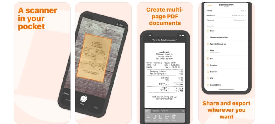 Application Scanner PDF Genius Scan