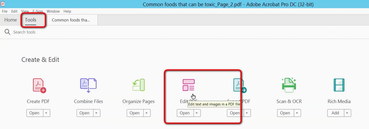 Editar PDF no Acrobat