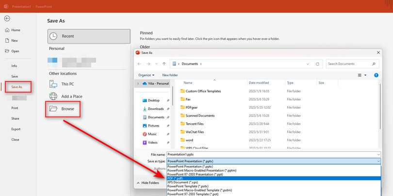 Unisci JPEG in un Unico PDF in PowerPoint