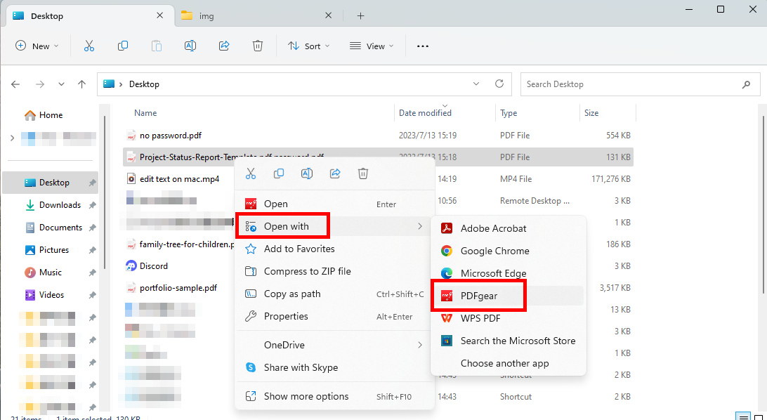 Ouvrir le PDF en utilisant PDFgear