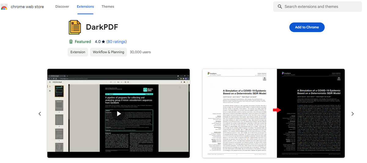 Installer l'extension DarkPDF