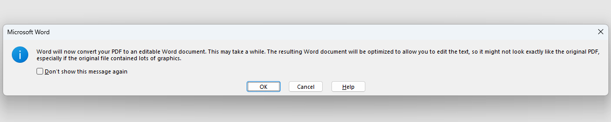 Microsoft Word Trasforma PDF in Word Modificabile