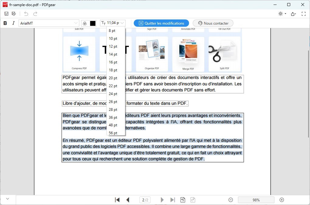 Modifier le PDF sous Windows avec PDFgear