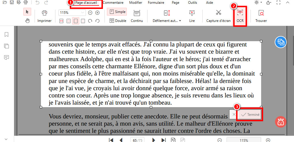 OCR PDF dans PDFgear