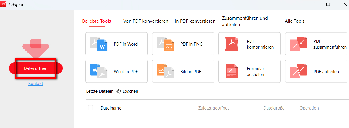 Laden Sie das PDF in den PDFgear Chatbot