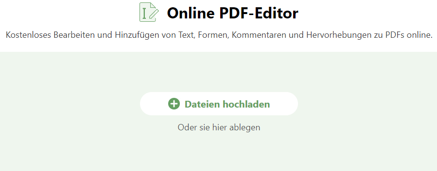 PDF in den Online-Editor hochladen