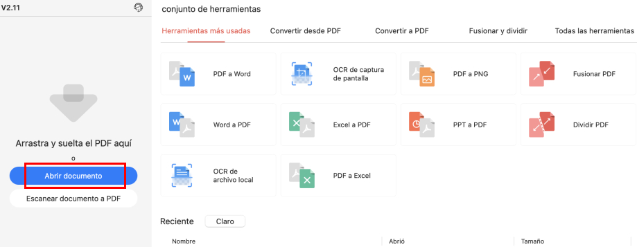 Abrir PDF con PDFgear en Mac
