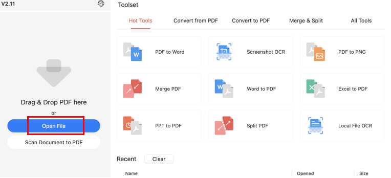 Choose a PDF to Open with PDFgear