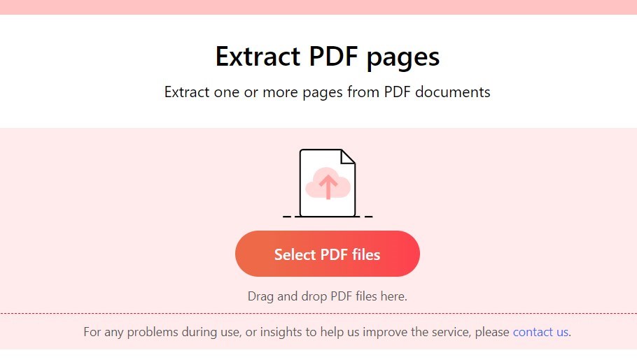Das Online PDF-Seiten-Extraktionstool öffnen