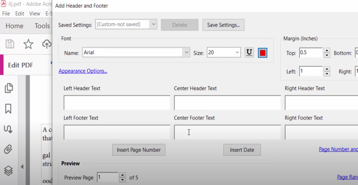Page Number Options