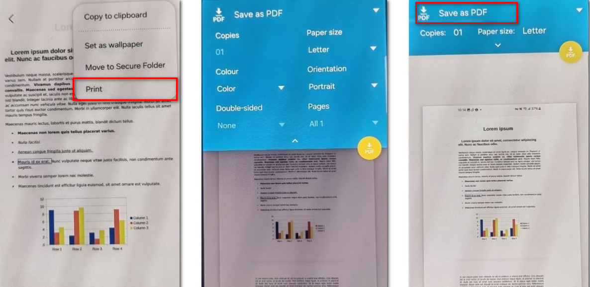 Stampa Foto in PDF su Android
