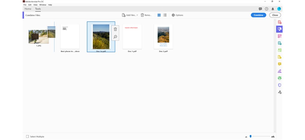 Réorganiser l'ordre des fichiers dans Adobe