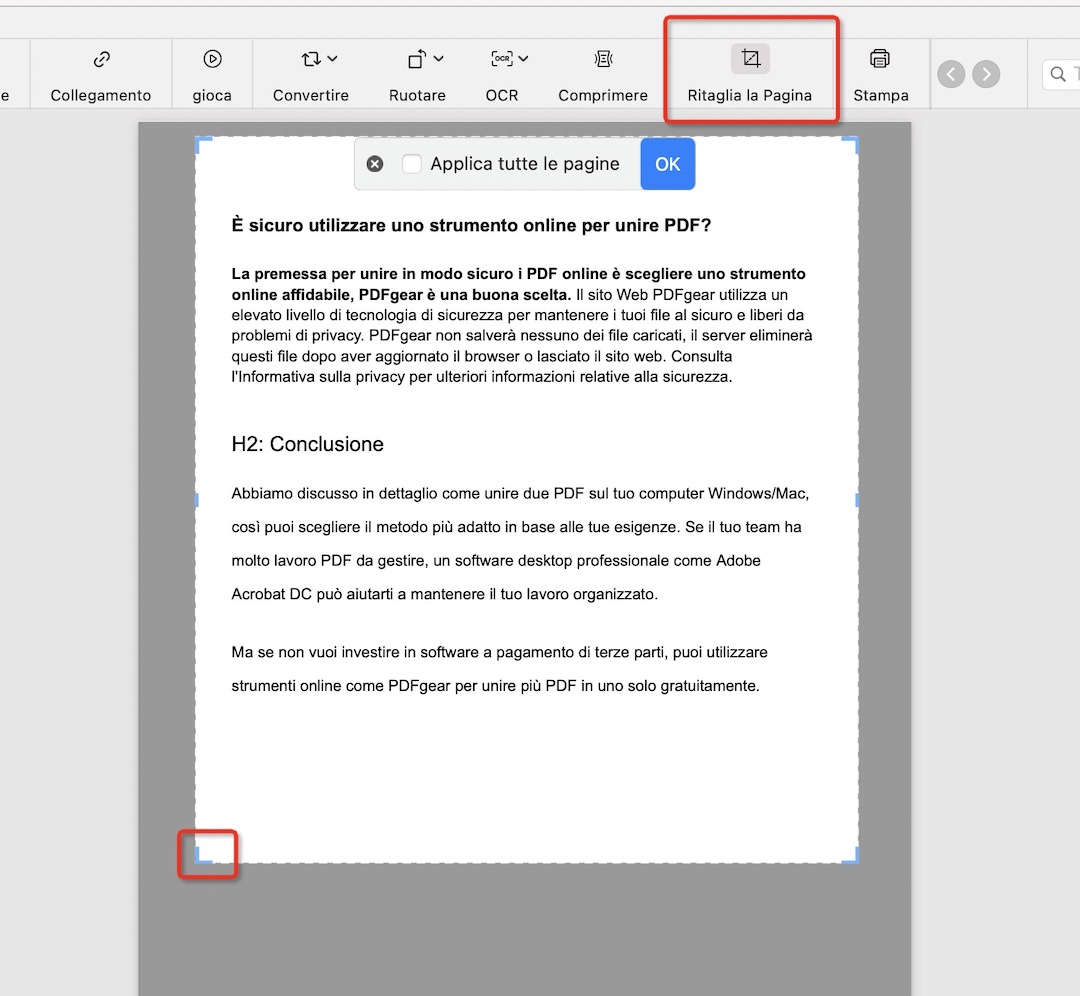 Operazioni di download e salvataggio di PDFgear