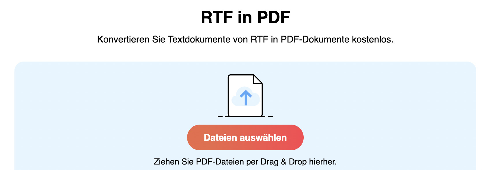 RTF in PDF Online-Konverter