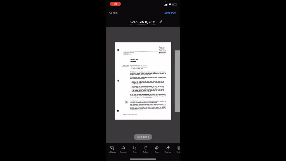 Sauvegarder le Document Scanné