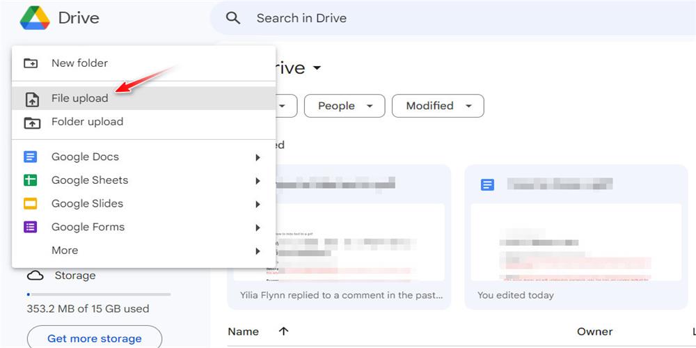 Upload Your File to Google Drive
