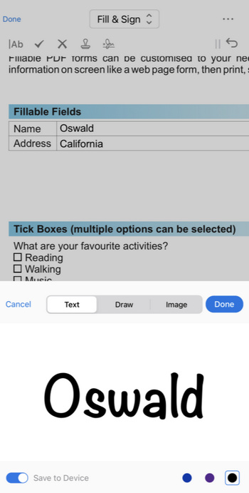 Sign on Filled PDF
