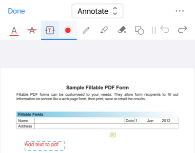 Type on PDF